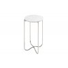 Luxusní odkládací stolek Marble I 35cm bílý mramor/stříbrný rám