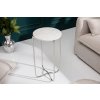 Luxusní odkládací stolek Marble I 35cm bílý mramor/stříbrný rám
