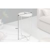 Luxusní odkládací stolek Marble I 35cm bílý mramor/stříbrný rám