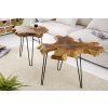 Industriální příruční stolek Wild Teak kov dřevo