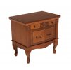 Kvalitní dýhovaný noční stolek z masivu a krásným starožitným dekorem.