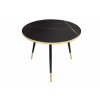 Luxusný príručný stolík Aura 60cm čierny mramor, okrúhly