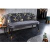 Designová čalouněná lavice Flower 130cm šedý samet
