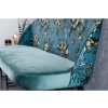 Dizajnová čalúnená lavica Flower 130cm tyrkys zamat