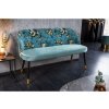 Dizajnová čalúnená lavica Flower 130cm tyrkys zamat