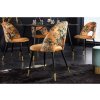 Designová jídelní židle Flower žlutý samet