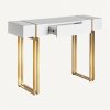 Luxusní konzolový stolek Brujo 120cm bílá/zlatá Art Deco styl