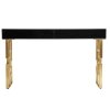 Luxusní černá konzole Brujo 140cm s kovovou podstavou ve zlaté barvě ve stylu art-deco