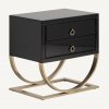 Stylový noční stolek Brujo 55cm černá/zlatá Art Deco styl