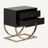 Stylový noční stolek Brujo 55cm černá/zlatá Art Deco styl