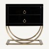 Stylový noční stolek Brujo 55cm černá/zlatá Art Deco styl