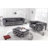Luxusní chesterfield křeslo Modern Barock šedý samet
