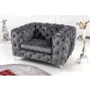 Luxusní chesterfield křeslo Modern Barock šedý samet