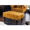 Žlutý sametový taburet Chesterfield 80 cm
