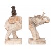 Stylové zarážky na knihy Elephant with Monkey 25cm