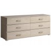 Moderní široká komoda Lauren Sand II 180cm vysoký lesk