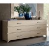 Moderní široká komoda Lauren Sand 180cm vysoký lesk