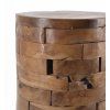 Designový masivní odkládací stolek teak rustikální