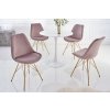Designová jídelní židle Scandinavia Gold růžová samet