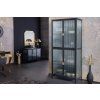 Stylová kovová vitrína Europe 180 cm čtyřdveřová černá