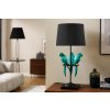 Designová stolní lampa Parrots 75cm černá-tyrkys