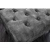 Designový Chesterfield taburet šedý samet