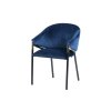 Sametové jídelní křeslo Kania v Art-Deco stylu modré