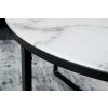 Luxusní kulatý stolek Aura Black 80cm bílý mramor