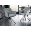 Designová otočná židle Verona II s područkami šedá