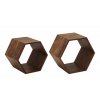 Set 2 dřevěných regálů Hexagon 40cm palisandr