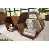 Set 2 dřevěných regálů Hexagon 40cm palisandr