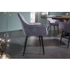 Designová židle Milla šedá s područkami
