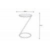 Moderní stolek Chain 55 cm transparentní deska kov