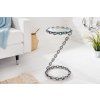 Příruční stolek Chain 55 cm skleněná deska kov konstrukce