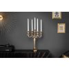 Stylový kovový 5ti-ramenný svícen zlaté barvy.