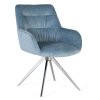 Stylová sametová židle Priscilla modré barvy.