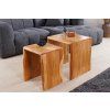 Set odkládacích stolků Kameron 55 cm moderní kov a dřevo