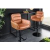 Stylová kožená barová židle otočná, výškově nastavitelná.