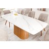 Luxusní jídelní stůl Regiona 200cm světlý dub, bílý mramor - keramika