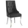 Moderní židle ze sametu a nerezové oceli