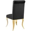 Stylová židle z černého sametu zezadu