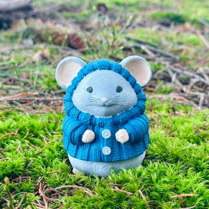 3D omalovánka myška ve svetru