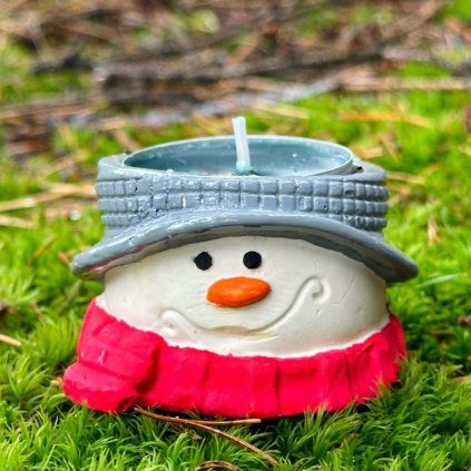 Svícen Sněhulák malovaný