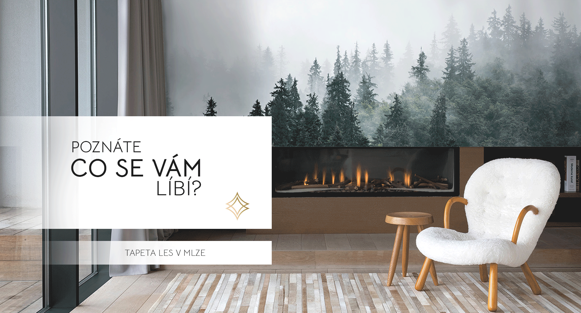 Tapeta les v mlze