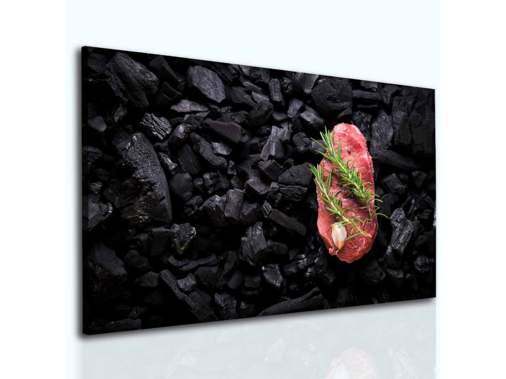 Obraz steak na uhlících (Velikost 60x40 cm)