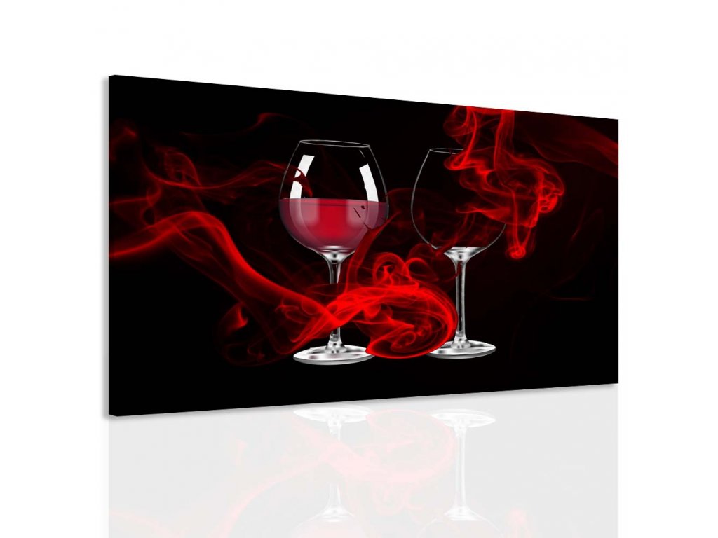 Obraz vášeň ve skleničce vína (Velikost 90x60 cm)