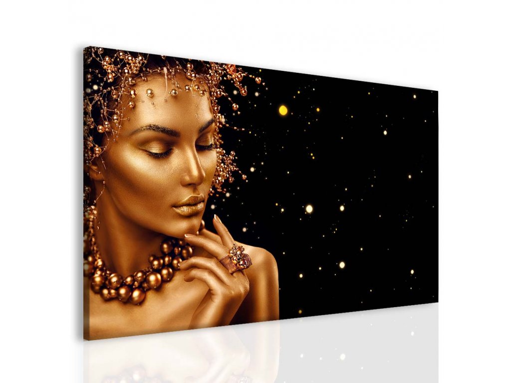 Obraz žena zlaté odstíny (Velikost 200x150 cm)