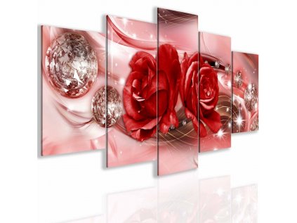 Obraz abstraktní růže červená (Velikost 100x50 cm)
