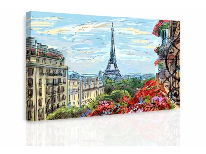 Obraz - Kreslená Paříž (Velikost 60x40 cm)