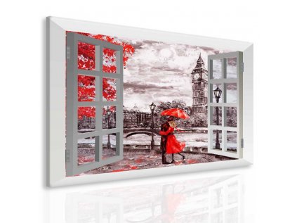 Obraz láska v Londýně za oknem (Velikost 80x60 cm)